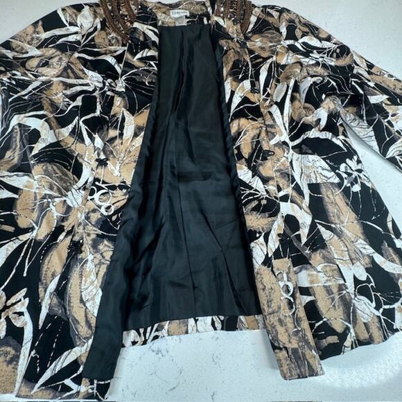 Chicos Womens Blazer Jacket Beading Embellished Collar Sz 3 Coat - Picture 4 of 5